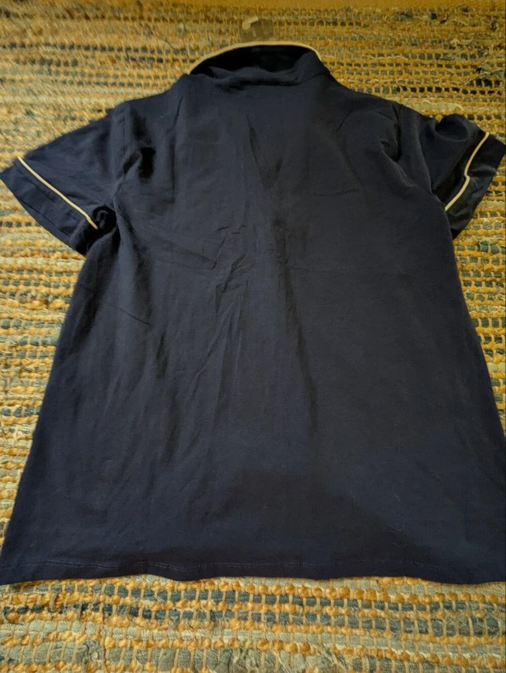 NWT J.Crew Pajama Top S Navy Blue Ivory Piping Button Front Classic Sleepwear